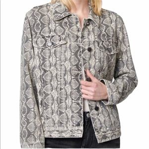 Blank NYC Snake Along Denim Trucker Jacket XS
